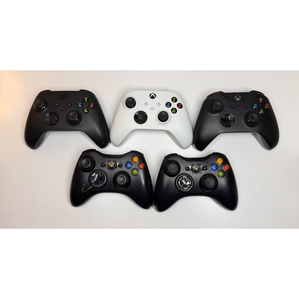 Xbox Controller Lot for Parts | 3 Xbox One | 2 Xbox 360 Untested